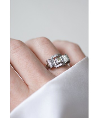 Bague Art Deco Géométrique Diamant les ctes