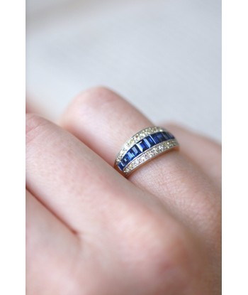 Bague Bandeau Art Deco Saphirs Calibrés et Diamants Comparez et commandez 