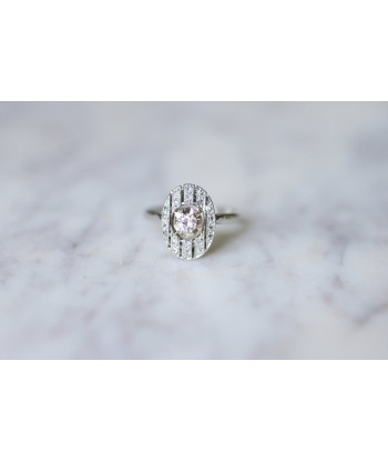 Bague de fiançailles ovale Art Deco platine or blanc et diamants l'achat 