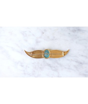 Broche Egyptomanie Or et Scarabée Amulette Fritte l'achat 