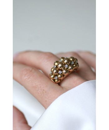 Bague Multi Boules Or Rose et Diamants livraison et retour toujours gratuits