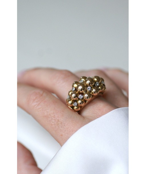 Bague Multi Boules Or Rose et Diamants livraison et retour toujours gratuits