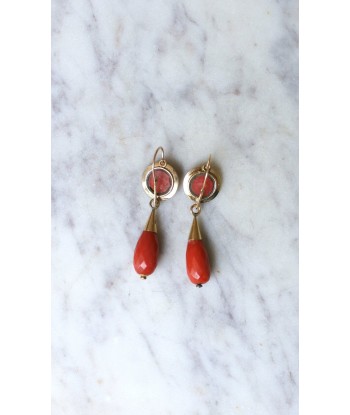 Boucles d'Oreilles Gouttes Corail de la marque