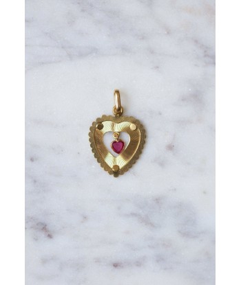 Pendentif cœur vintage amour en or jaune 18Kt à prix réduit toute l'année