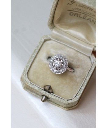 Bague Cible Art Deco Diamants sur Or et Platine vente chaude votre 