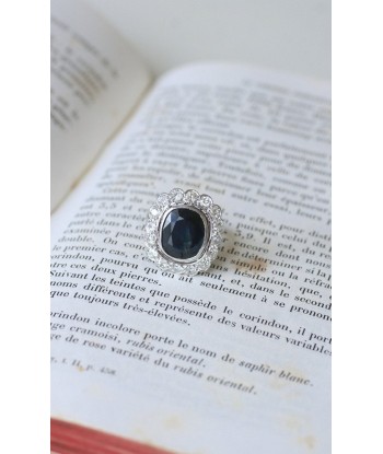 Grande Bague Marguerite Art Déco Saphir et Diamants l'évolution des habitudes 