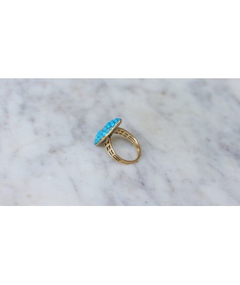 Bague Marquise Turquoises et Diamant Amélioration de cerveau avec