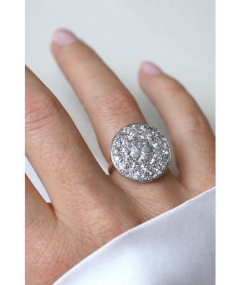 Grande Bague Cible Art Deco Diamants 4,16 Cts JUSQU'A -70%! 