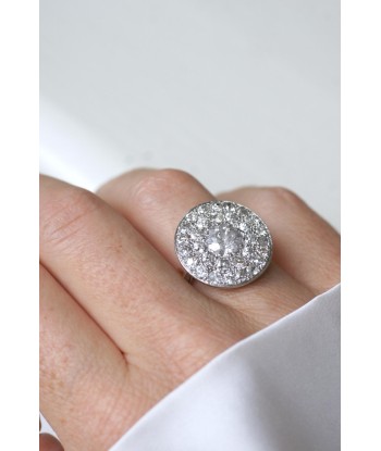 Grande Bague Cible Art Deco Diamants 4,16 Cts JUSQU'A -70%! 