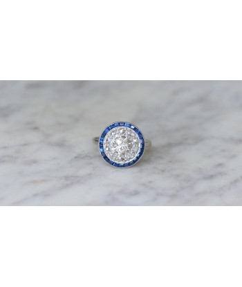 Bague Cible Art Deco Saphirs et Diamants sur le site 