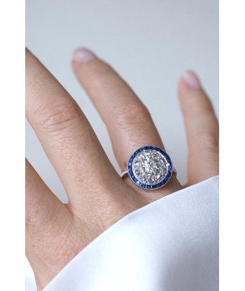 Bague Cible Art Deco Saphirs et Diamants sur le site 