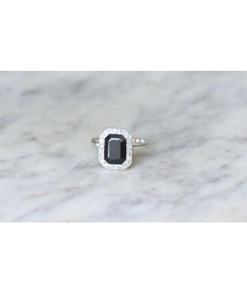 Bague Art Deco Saphir entourage Diamants votre restaurant rapide dans 