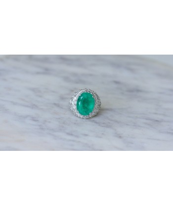 Bague Cocktail Emeraude Colombienne 11.53 Cts et Diamants Véritable concentré