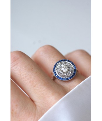 Bague Cible Art Deco Saphirs et Diamants sur le site 