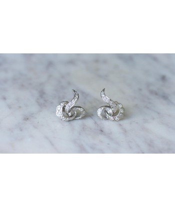 Boucles d'Oreilles Volutes Diamant Or Blanc 2024