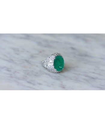 Bague Cocktail Emeraude Colombienne 11.53 Cts et Diamants Véritable concentré