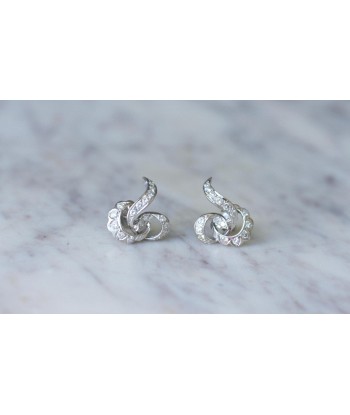 Boucles d'Oreilles Volutes Diamant Or Blanc 2024