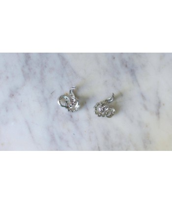 Boucles d'Oreilles Volutes Diamant Or Blanc 2024