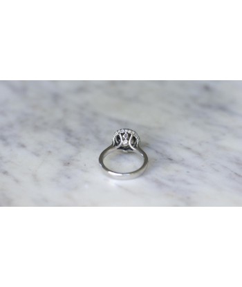 Bague Cible Double Entourage Diamants 1.50 Cts Or Blanc sur le site 