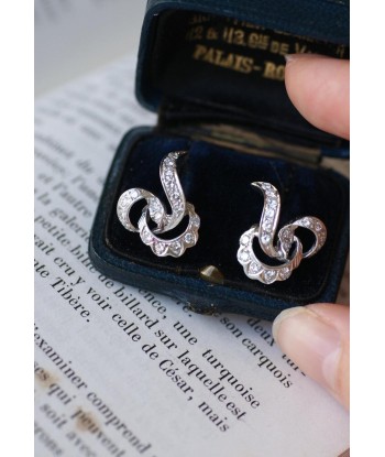 Boucles d'Oreilles Volutes Diamant Or Blanc 2024