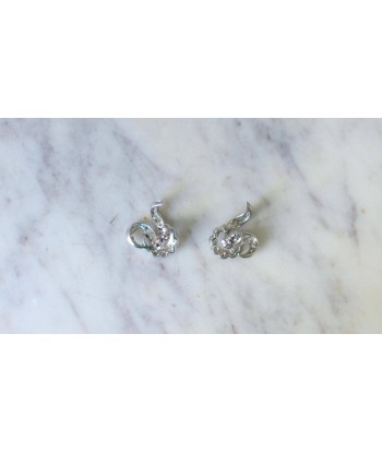 Boucles d'Oreilles Volutes Diamant Or Blanc 2024