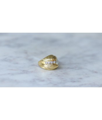 Bague Boule Diamants sur Or jaune années 60 Véritable concentré