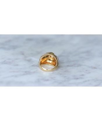 Bague Boule Diamants sur Or jaune années 60 Véritable concentré