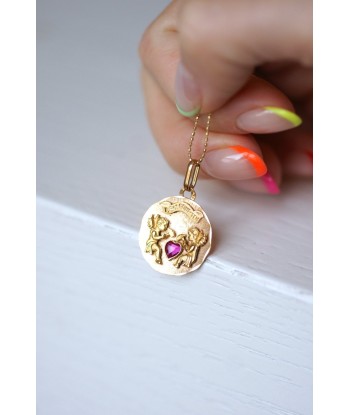 Pendentif anges et cœur vintage en or 18Kt acheter en ligne