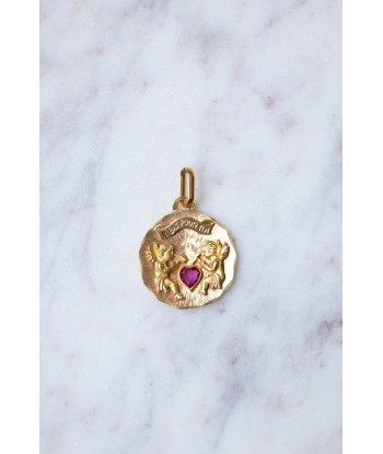 Pendentif anges et cœur vintage en or 18Kt acheter en ligne