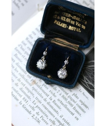 Dormeuses Diamants 2,45 Cts sur Or et Platine de France