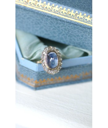 Bague Marguerite Saphir Ceylan 6,32 Cts et Diamants en ligne des produits 