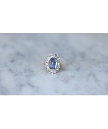 Bague Marguerite Saphir Ceylan 6,32 Cts et Diamants en ligne des produits 