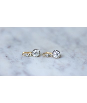 Dormeuses Diamants 2,45 Cts sur Or et Platine de France