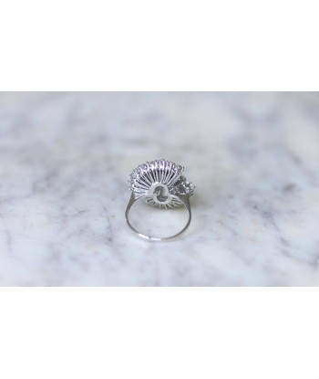 Bague Jupe Diamant Baguette 3.34 Cts Or Blanc en linge