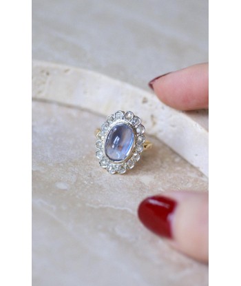 Bague Marguerite Saphir Ceylan 6,32 Cts et Diamants en ligne des produits 