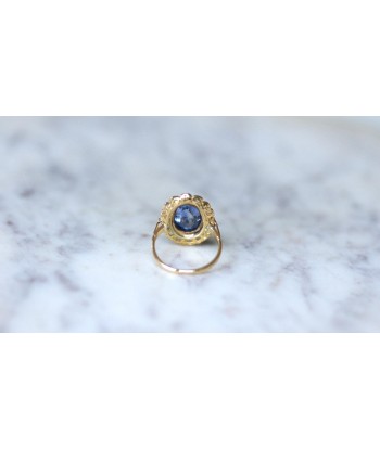 Bague Marguerite Saphir Ceylan 6,32 Cts et Diamants en ligne des produits 