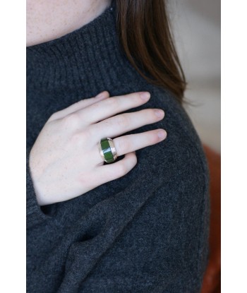 Bague Puiforcat par André Vassort Jade sur Or et Argent Véritable concentré