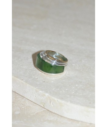 Bague Puiforcat par André Vassort Jade sur Or et Argent Véritable concentré