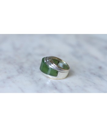 Bague Puiforcat par André Vassort Jade sur Or et Argent Véritable concentré