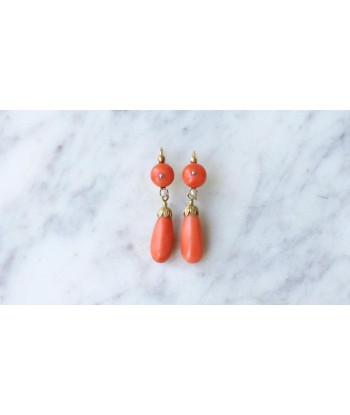 Boucles d'Oreilles Gouttes Corail acheter