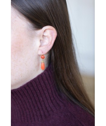 Boucles d'Oreilles Gouttes Corail acheter