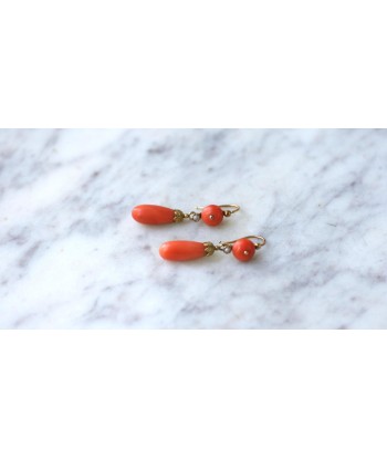 Boucles d'Oreilles Gouttes Corail acheter