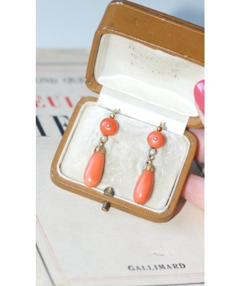 Boucles d'Oreilles Gouttes Corail acheter