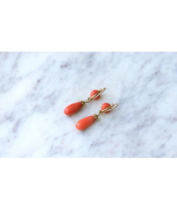 Boucles d'Oreilles Gouttes Corail acheter