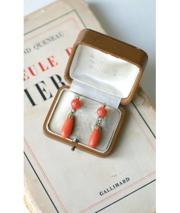 Boucles d'Oreilles Gouttes Corail acheter