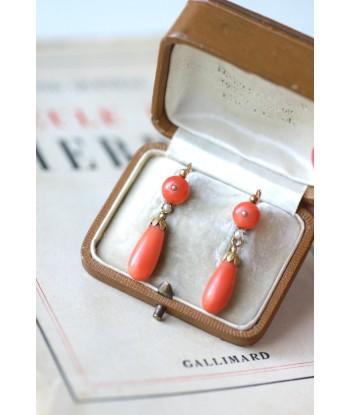 Boucles d'Oreilles Gouttes Corail acheter