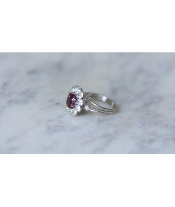 Bague Marguerite Rubis Birman Non Chauffé 1.60 Cts et Diamants prix pour 