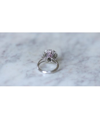 Bague Marguerite Rubis Birman Non Chauffé 1.60 Cts et Diamants prix pour 