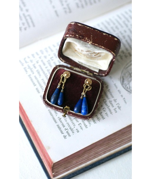 Boucles d'Oreilles Goutte Lapis Lazuli sur Or Jaune ouvre sa boutique