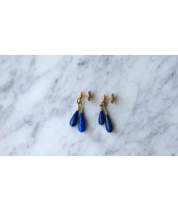 Boucles d'Oreilles Goutte Lapis Lazuli sur Or Jaune ouvre sa boutique